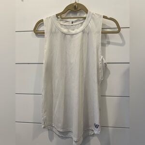New Balance White Sleeveless Running Tee